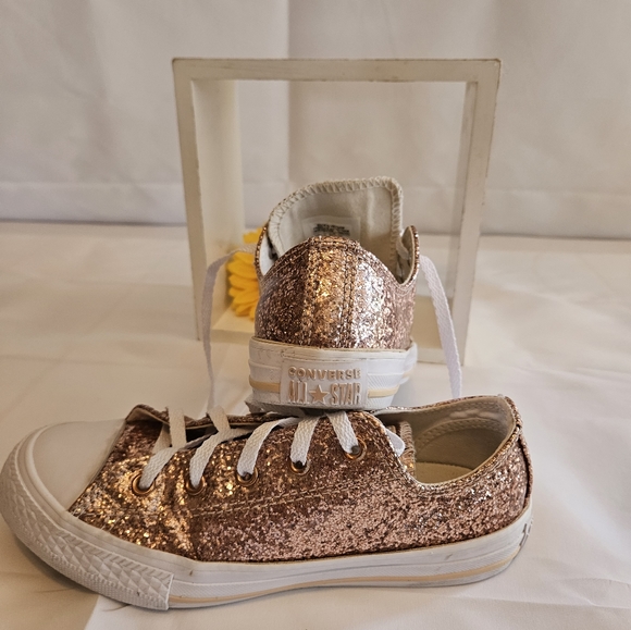 Converse Glitter Chuck Taylor All Star Junior. Dust Pink Glitter Size 2. - Picture 12 of 16